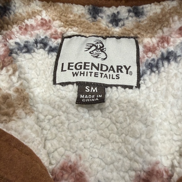 Legendary Whitetails Cream and Brown Patterned Sherpa Sweatshirt - Picture 2 of 6